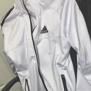 White Adidas Zip Up Jacket